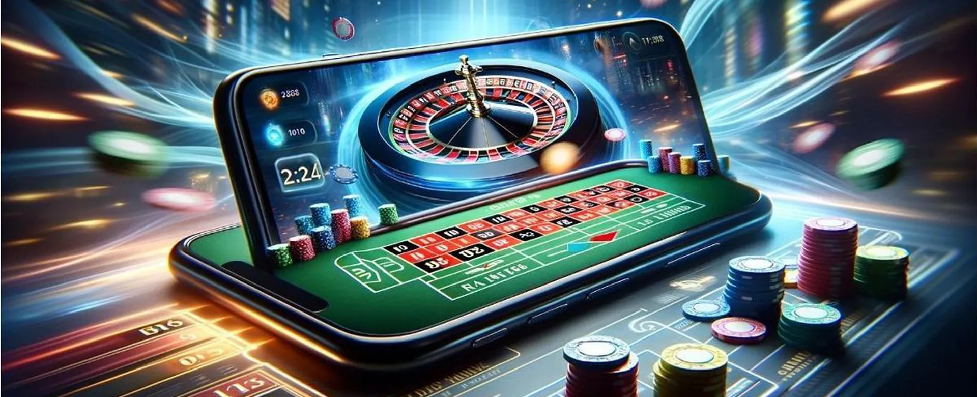 Player celebrating a win at rich9 casino with golden chips and bright lights